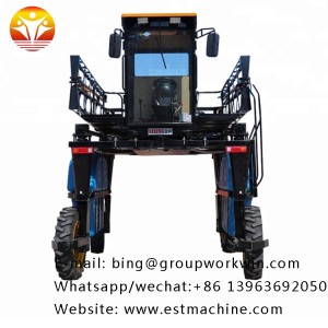 Self-propelled four-wheel drive pesticide spraying machine for agricultural machinery