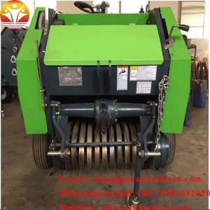 Small straw pickup and baling machine