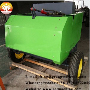 Small straw pickup and baling machine