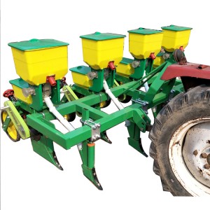 Tractor installs 4 rows of corn planters